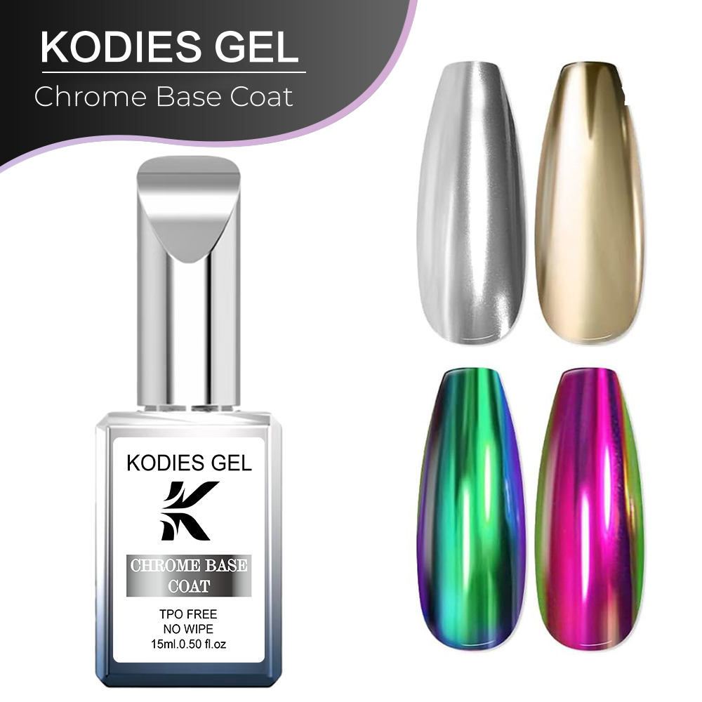 Nail Art Chrome - KODIES GEL clair Chrome Base manteau