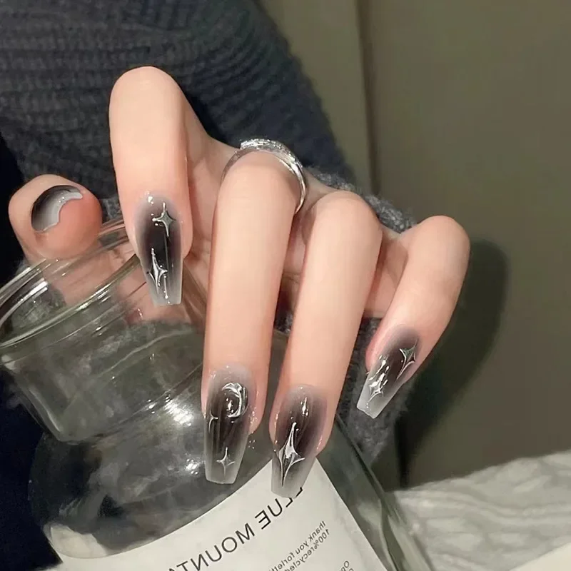 Nail Art Love - 24 pièces/ensemble épice foncée portable noir
