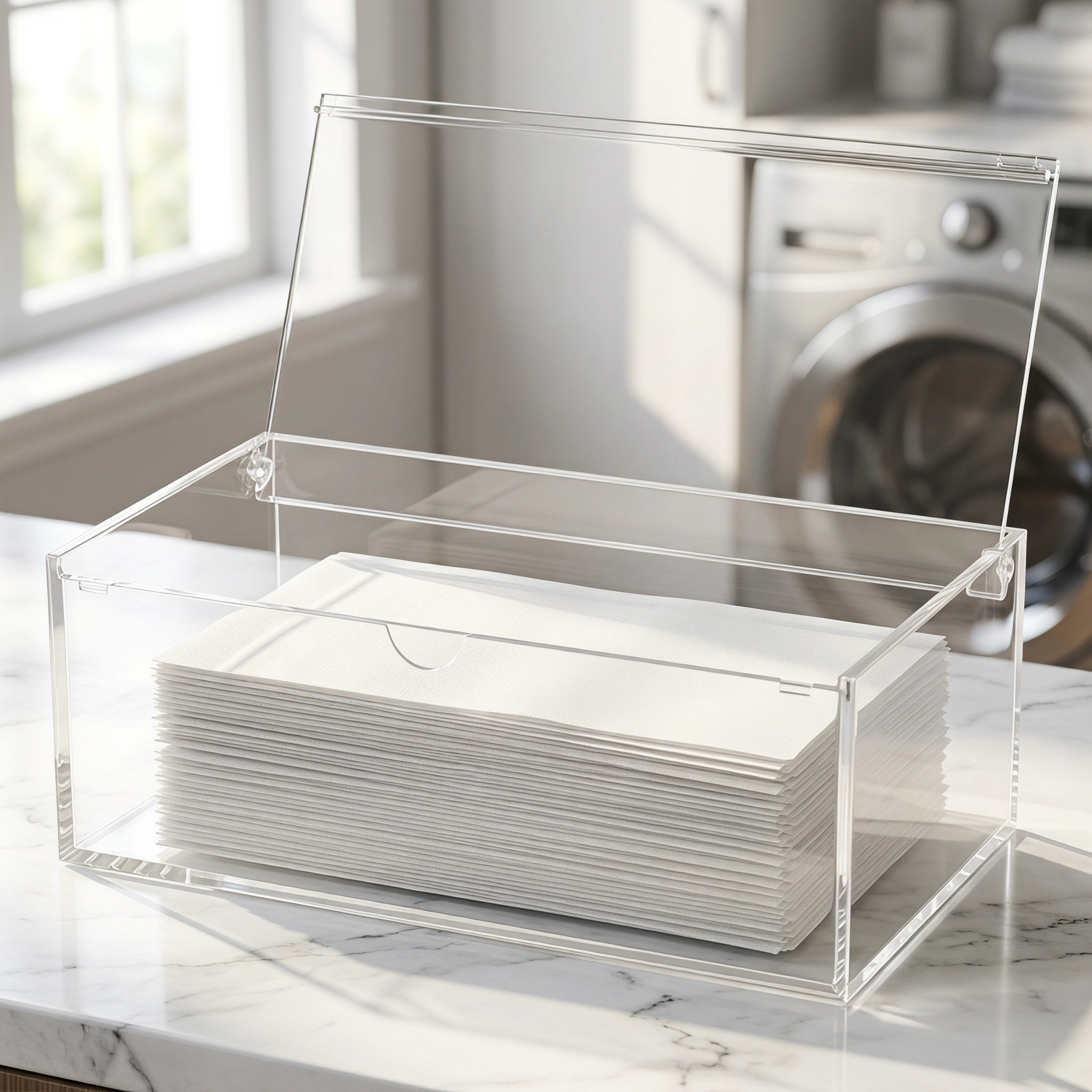 Acrylic Powder Clear - Boîte de rangement transparente pour feuilles