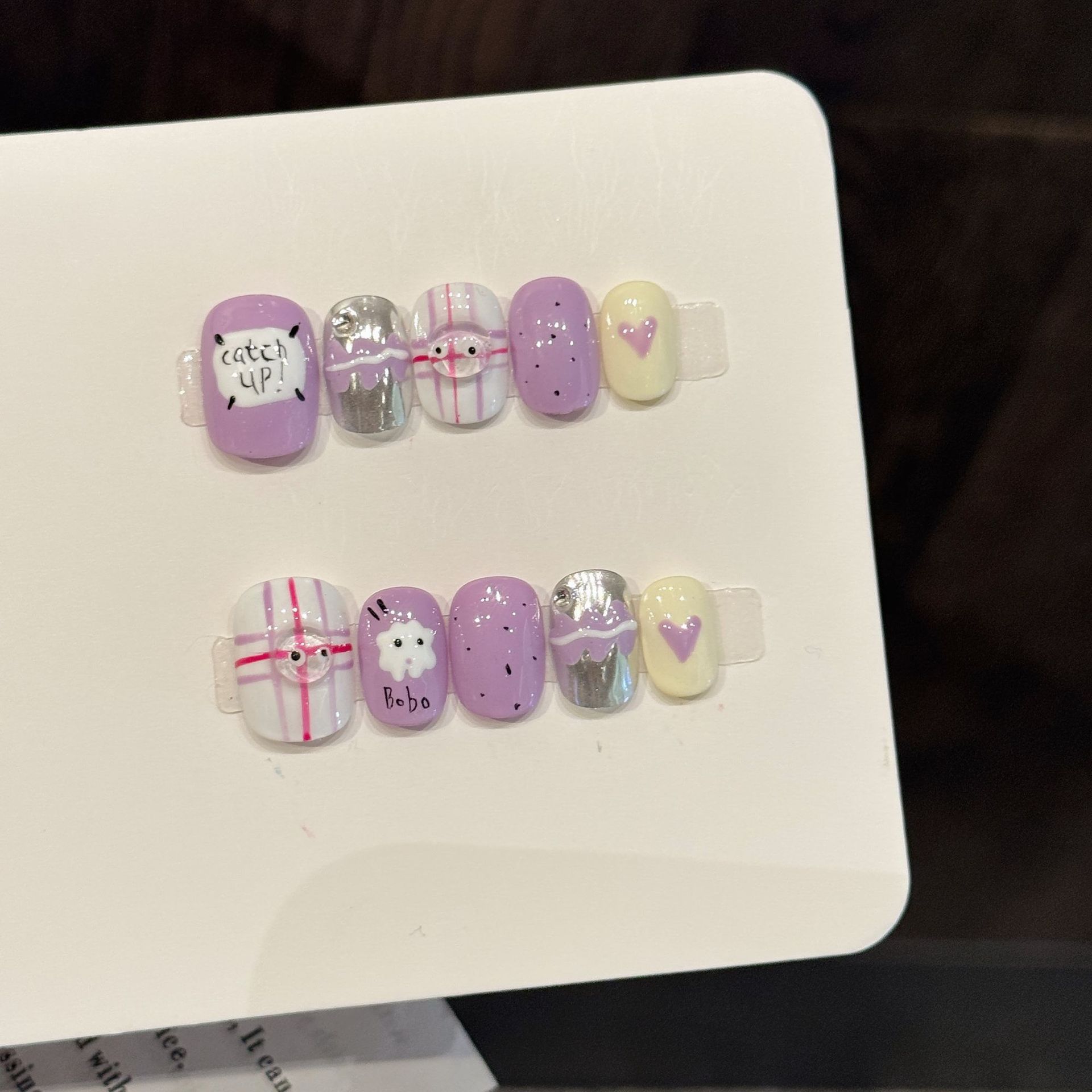 Nail Art Love - 10 pièces de faux ongles ronds