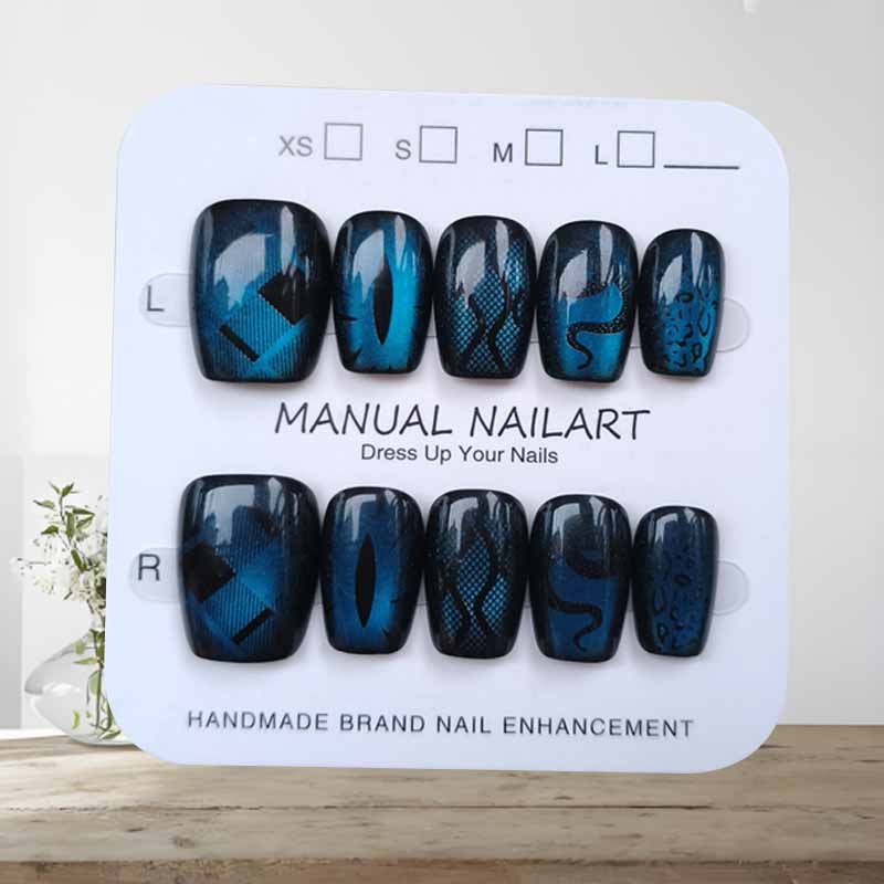 10 pièces Style foncé vent fra - Nail Art Emerald Blue avis et prix