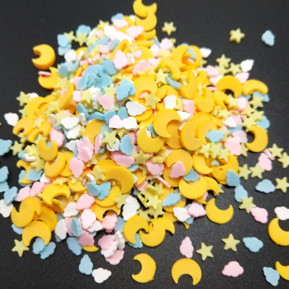 50g étoile jaune/nuages argile - Nail Art Love avis et prix